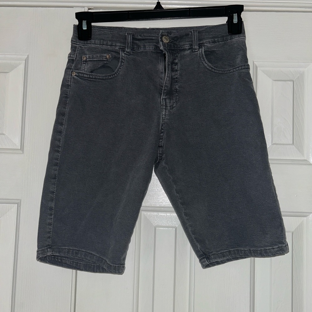 Zara Gray Jean Shorts with Faded Denim Look